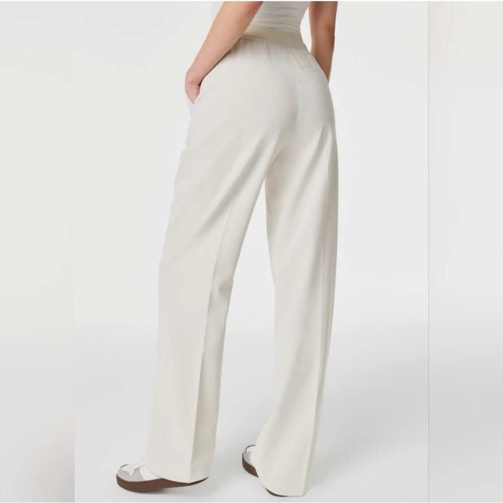 SPANX Cream (XL) Opacity Crepe Wide Leg Pants - Picture 3 of 9
